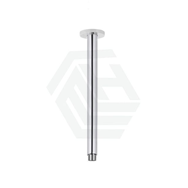 Meir 300Mm Round Ceiling Shower Arm Polished Chrome Solid Brass Black Arms