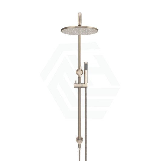 Meir 300Mm Round Champagne Twin Shower Station Universal Water Inlet Tiger Bronze Showers