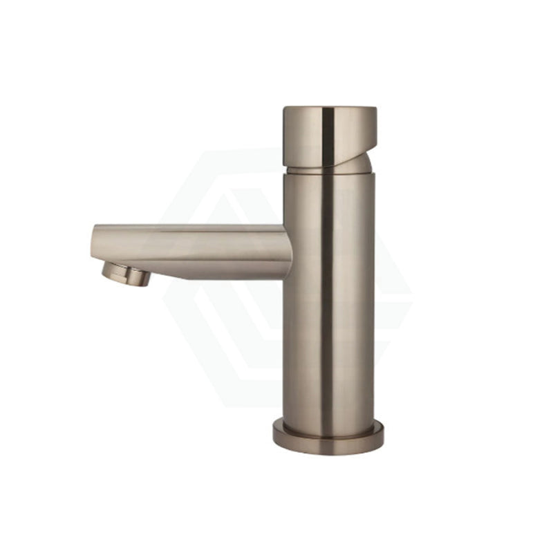 Meir Round Pinless Basin Mixer Champagne Chrome Short Mixers