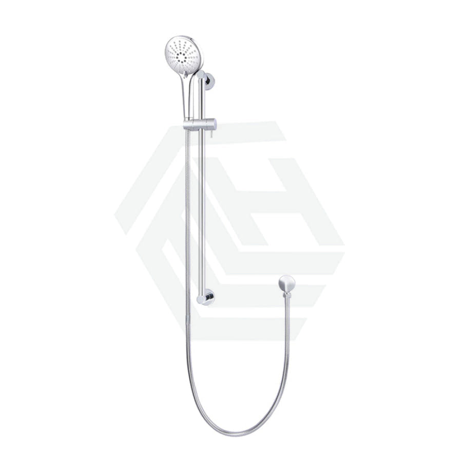 Meir Round Three Function Hand Shower On Rail Column Chrome With Handheld