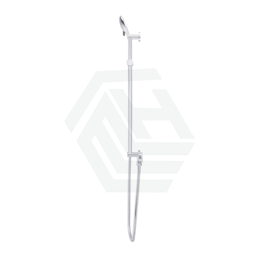 Meir Round Three Function Hand Shower On Rail Column Chrome With Handheld