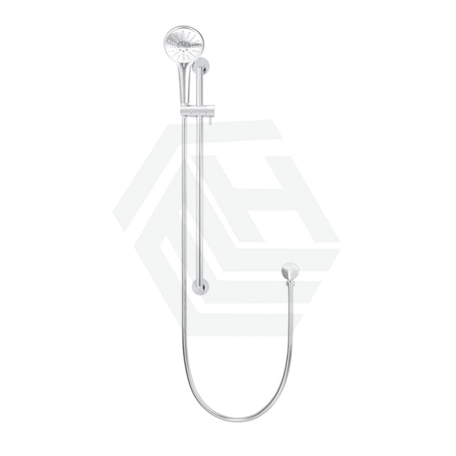 Meir Round Three Function Hand Shower On Rail Column Chrome With Handheld