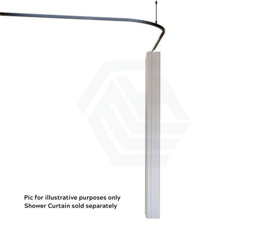 1200/1600Mm L Bend Shower Curtain Track System In Designer Black Special Care Needs