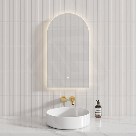 450/500/600/800/900mm Arch LED Mirror Touch Sensor Switch 3 Colours Lighting Acrylic Backlit Vertical Installation
