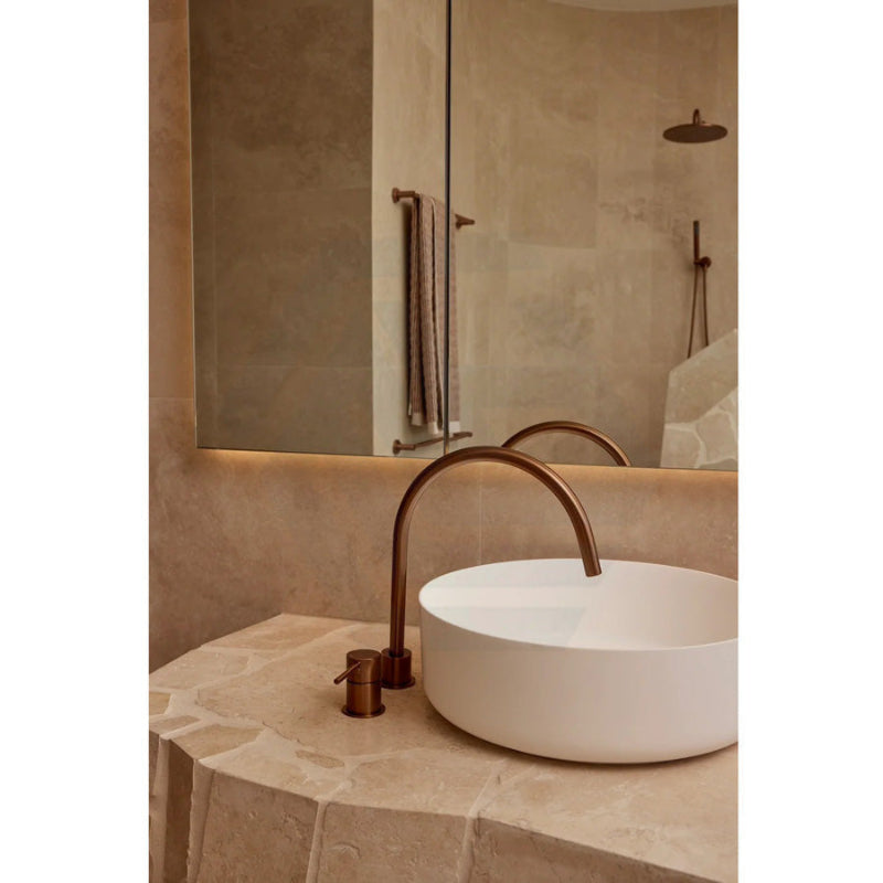 Meir Lustre Bronze Round Gooseneck High-Rise Swivel Hob Spout Basin/Bath Outlet Water Spouts