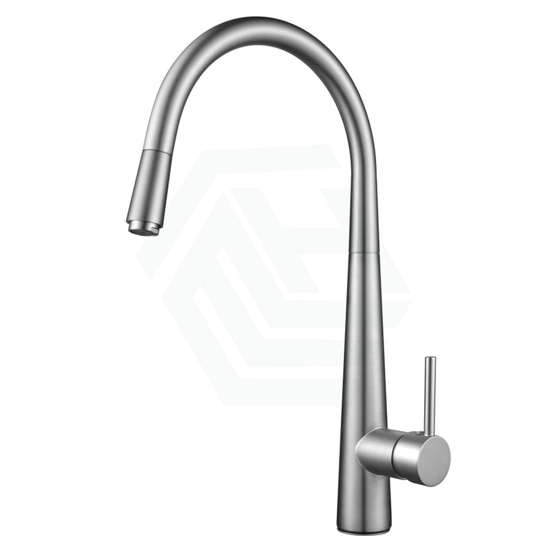 Brass Pull Out Swivel Kitchen Sink Mixer Tap Brushed Nickel