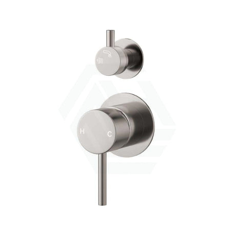 N#1(Nickel) Norico Round Brushed Nickel Shower/Bath Mixer With Diverter Brass Wall Mixers