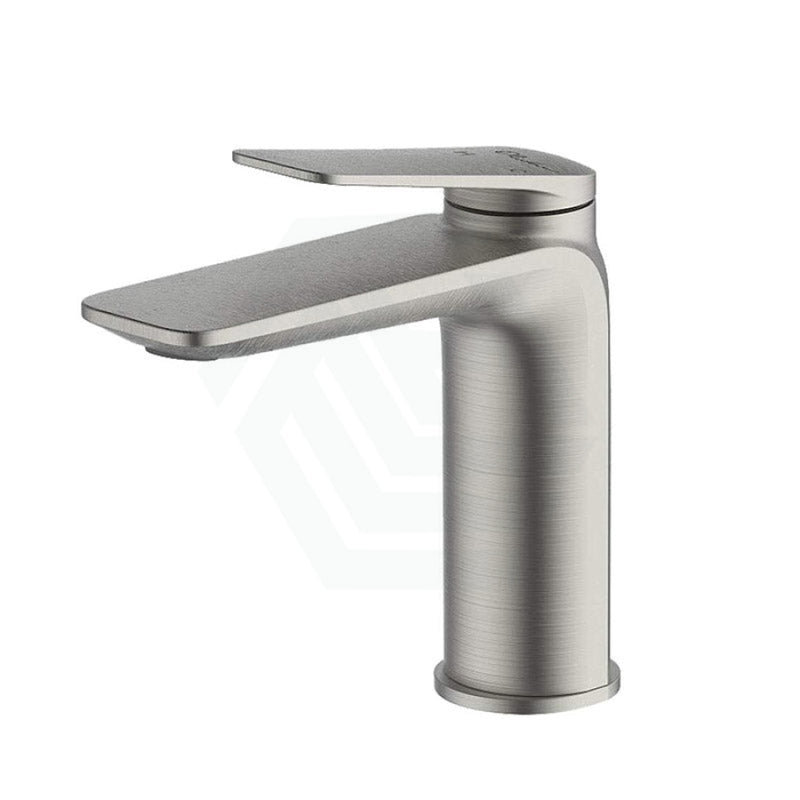 Oliveri Paris Brass Brushed Nickel Basin Mixer Tap For Vanity And Sink Short Mixers