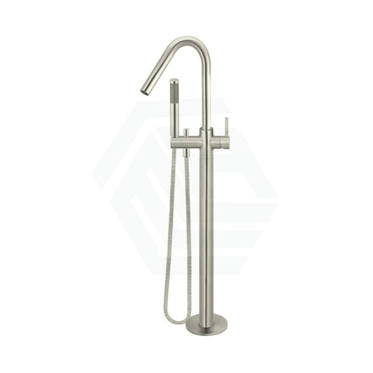 N#5(Nickel) Meir Round Freestanding Bath Spout And Hand Shower Pvd Brushed Nickel Floor Mounted