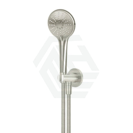 N#5(Nickel) Meir Round Three Function Hand Shower On Fixed Bracket Pvd Brushed Nickel Handheld Sets