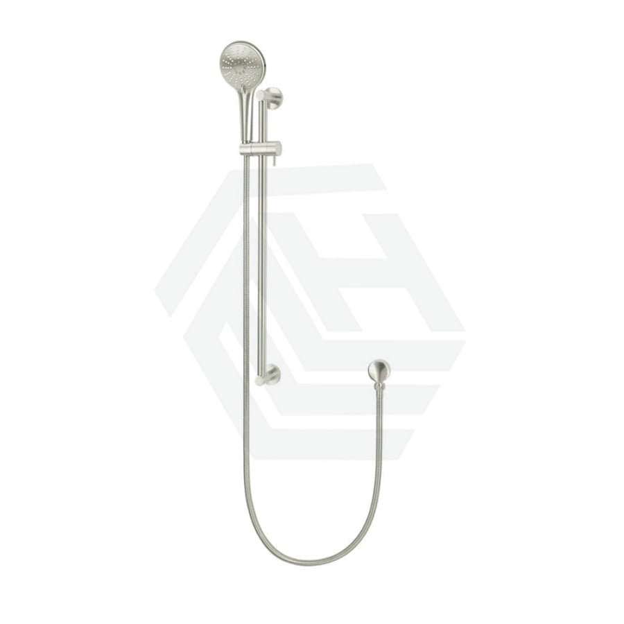 N#5(Nickel) Meir Round Three Function Hand Shower On Rail Column Pvd Brushed Nickel With Handheld