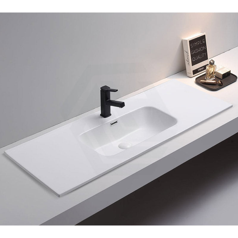 Olivia Ceramic Top For Bathroom Vanity Matt White 600/750/900/1200 1200Mm (Single Bowl) Tops