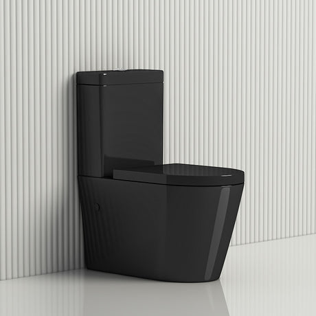 680X360X820Mm Kasey Ceramic Black Box Rim Back To Wall Faced Toilet Suite Back/left And Right Bottom