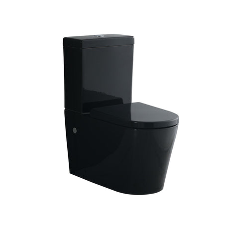 680X360X820Mm Kasey Ceramic Black Box Rim Back To Wall Faced Toilet Suite Back/left And Right Bottom