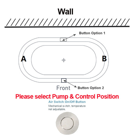 Broadway Redondo 1500/1700x820x600mm Oval Acrylic Freestanding Spa Bathtub