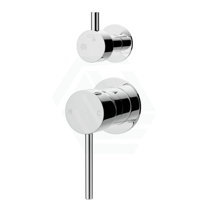 Round Brass Chrome Shower/Bath Mixer With Diverter Wall Mixers
