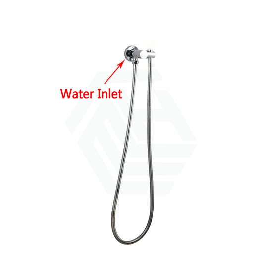 Round Chrome Shower Holder Wall Connector & Hose Only With