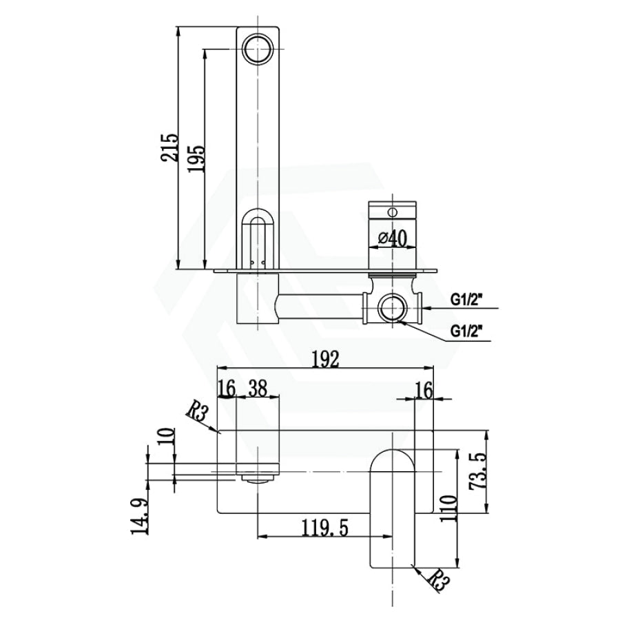 Ruki Solid Brass Chrome Bathtub/Basin Wall Mixer With Spout Mixers