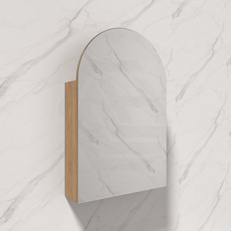 600x900mm Carysil Plywood Wall Hung Arch Shaving Mirror Cabinet Matt White/Walnut Finish for Bathroom