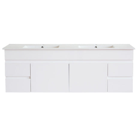 600-1500Mm Bathroom Premium Pvc Floating Vanity Wall Hung White Cabinet 750Mm-Right Drawers