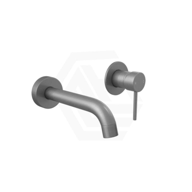 Norico Gunmetal Grey Solid Brass Wall Tap Set With Mixer For Bathtub And Basin