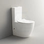 White rimless back-to-wall toilet with soft-close seat