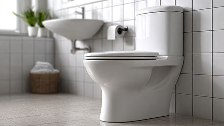 Modern white toilet suite in a clean, well-lit bathroom