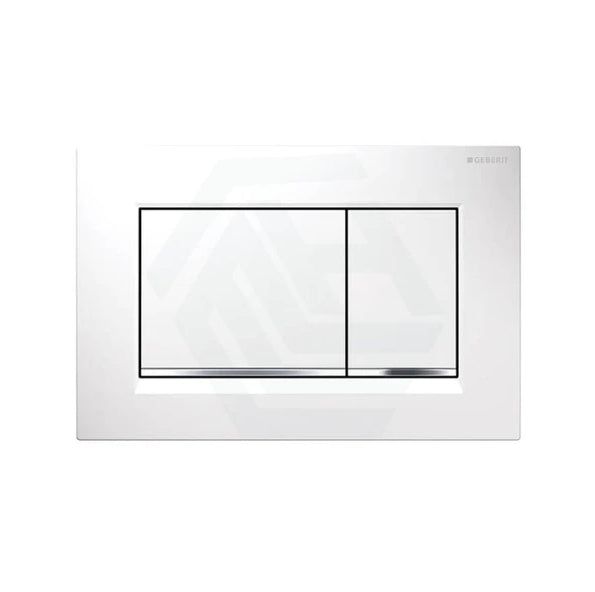 White concealed dual flush toilet button plate