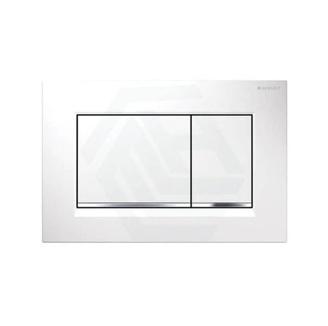 White concealed dual flush toilet button plate