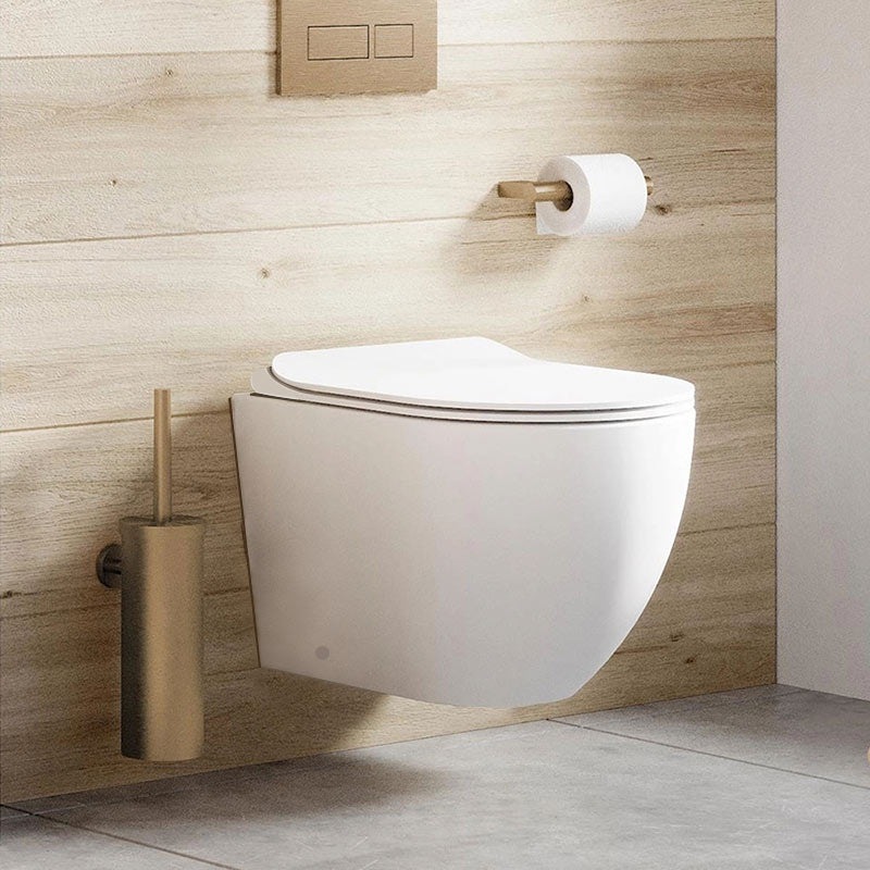 wall hung toilet pan with dual flush button