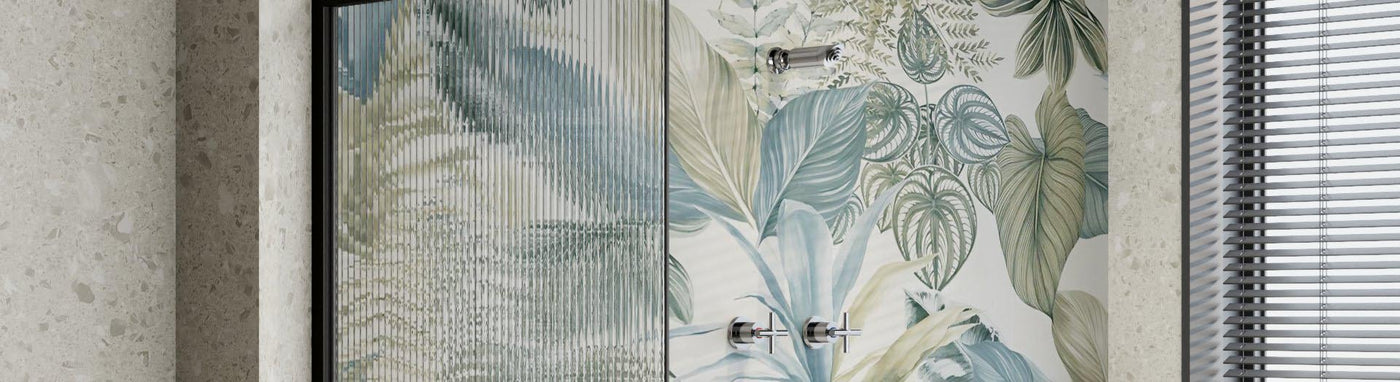 Classic 3-piece shower tap set with separate hot/cold handles and wall spout