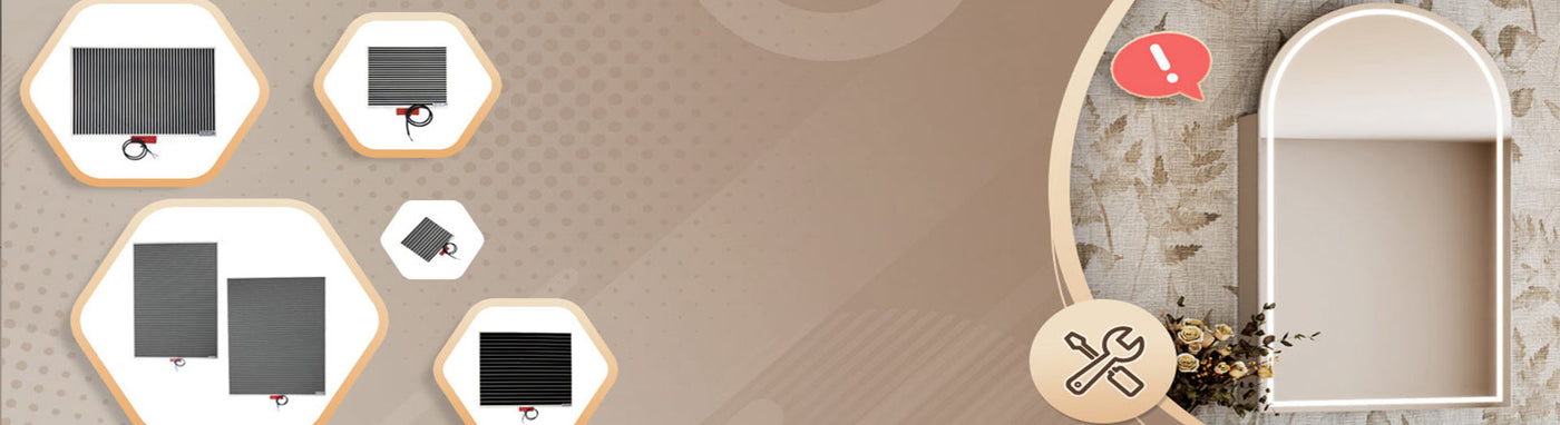 LED mirror heating pads and accessories