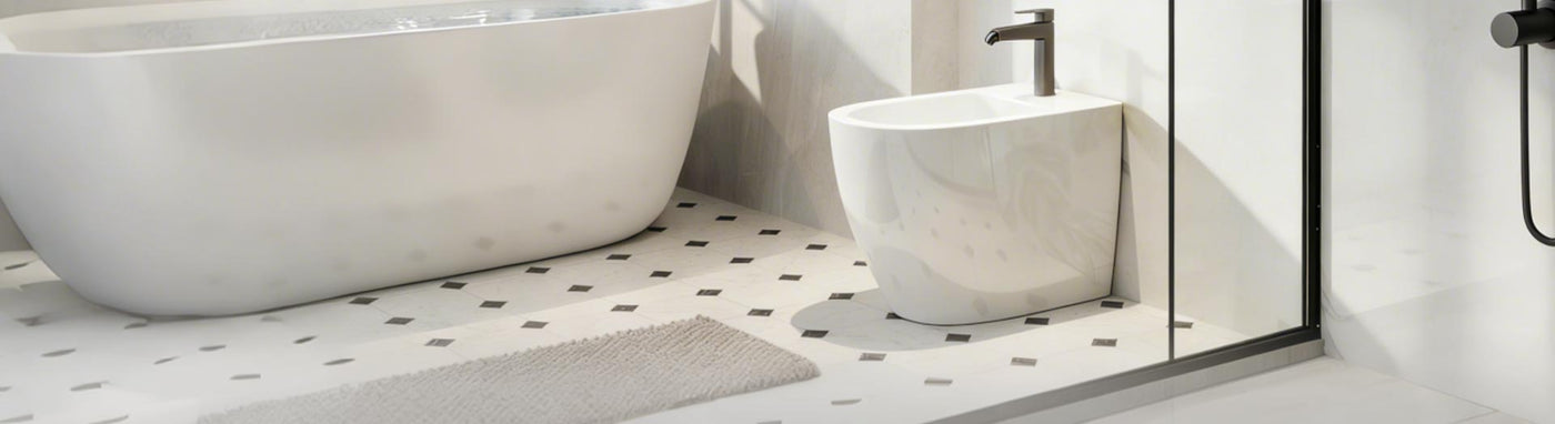 Ceramic bidet with tap in modern Australian bathroom