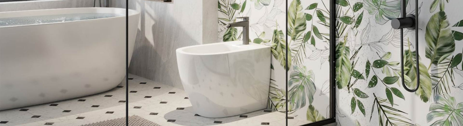 Ceramic bidet with tap in modern Australian bathroom