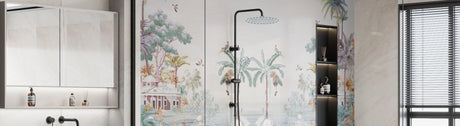 Customisable shower system with overhead rain head and hand shower