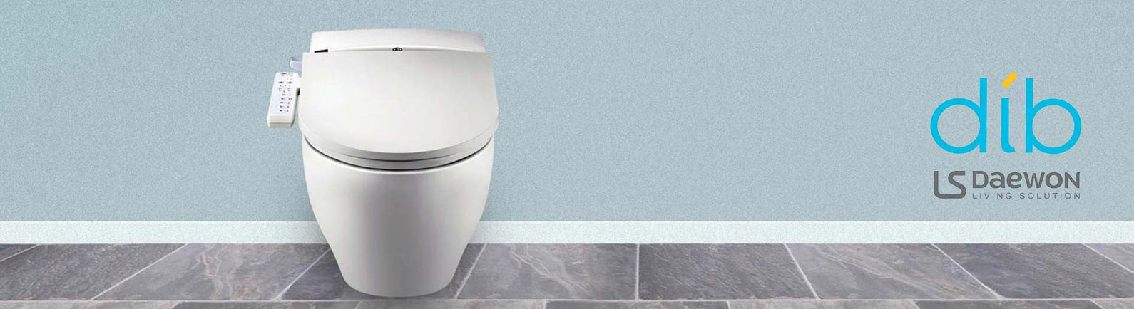DIB smart toilet unit with modern design on timber-look floor