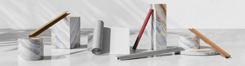 Flooring accessories including trims and skirting samples