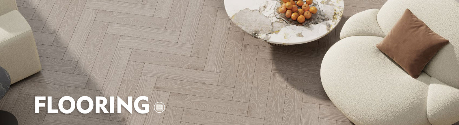 Modern timber-look tiles in herringbone pattern, ideal for contemporary flooring design