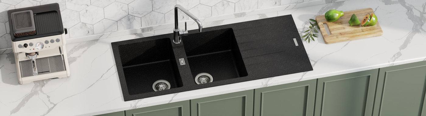 double bowls granite quartz composite kitchen sink
