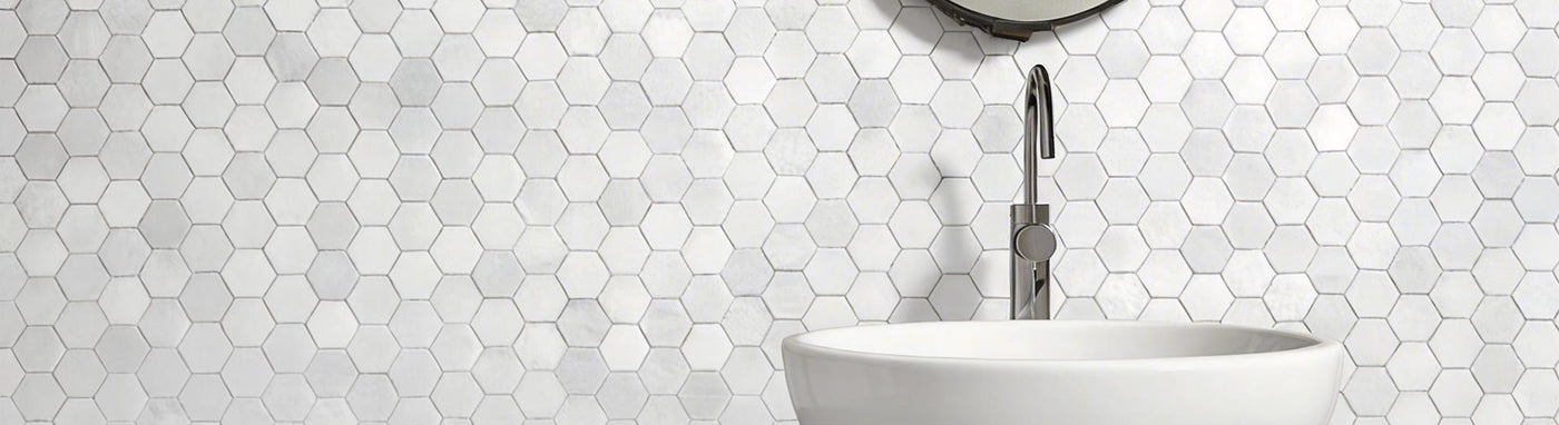 Hexagon Tiles with Modern Bathroom Decoration