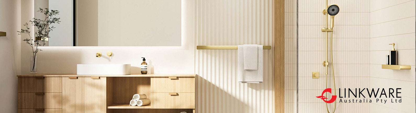 linware bathroom in gold style