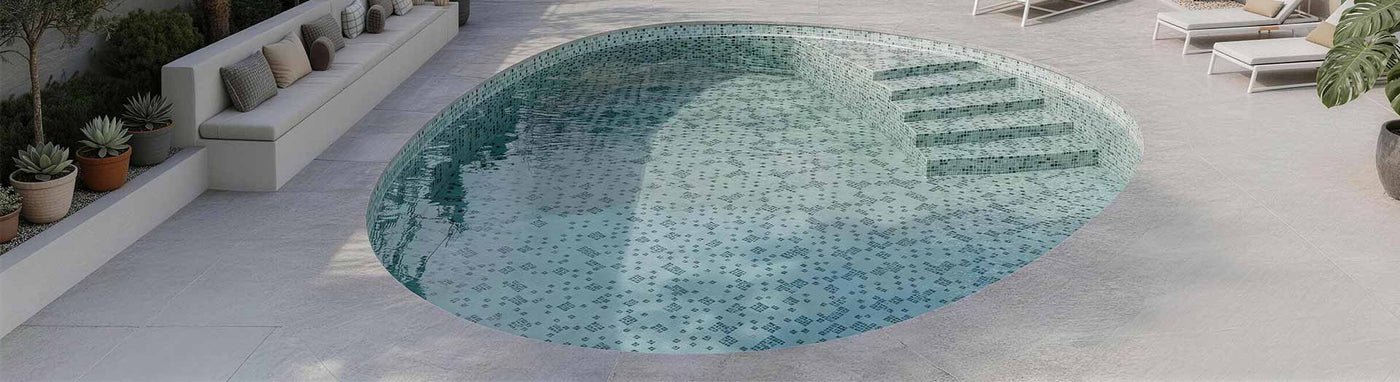 Modern Pool Tile in the Round Swimming Pool