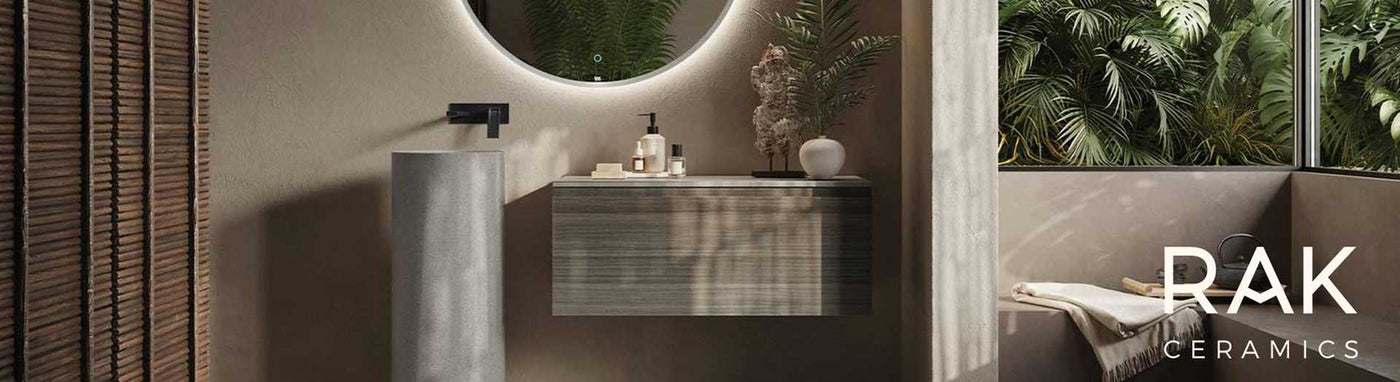 RAK Ceramics bathroom with premium basins and bidets.
