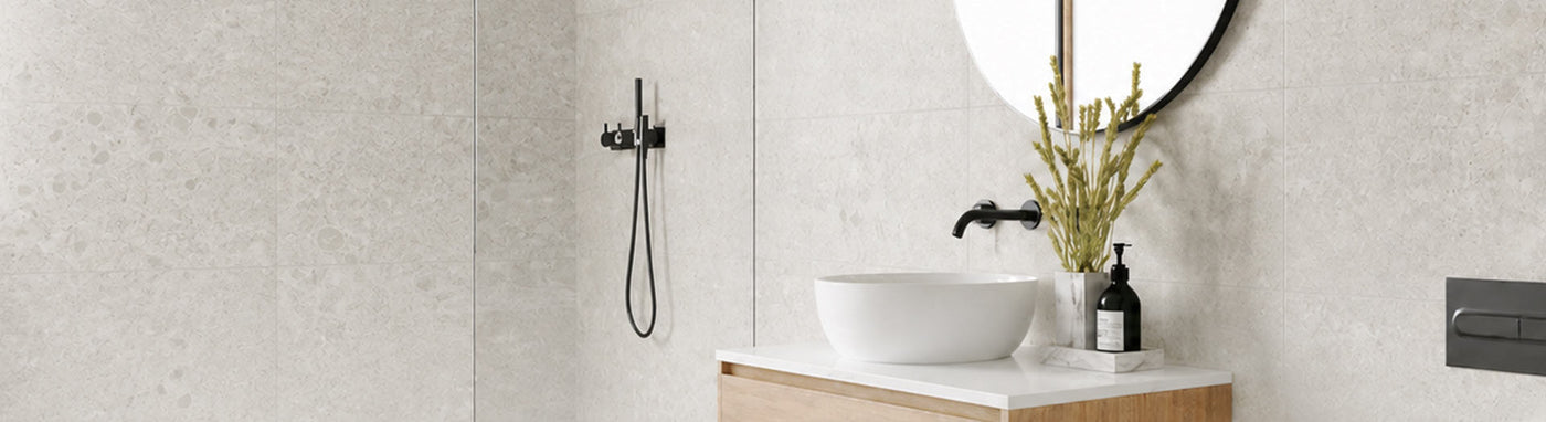 Terrazzo Bathroom Tiles with Modern Bathroom Decoration