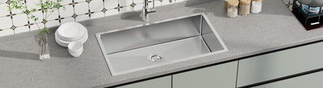 single bowl stainless steel kitchen sink in top mounted