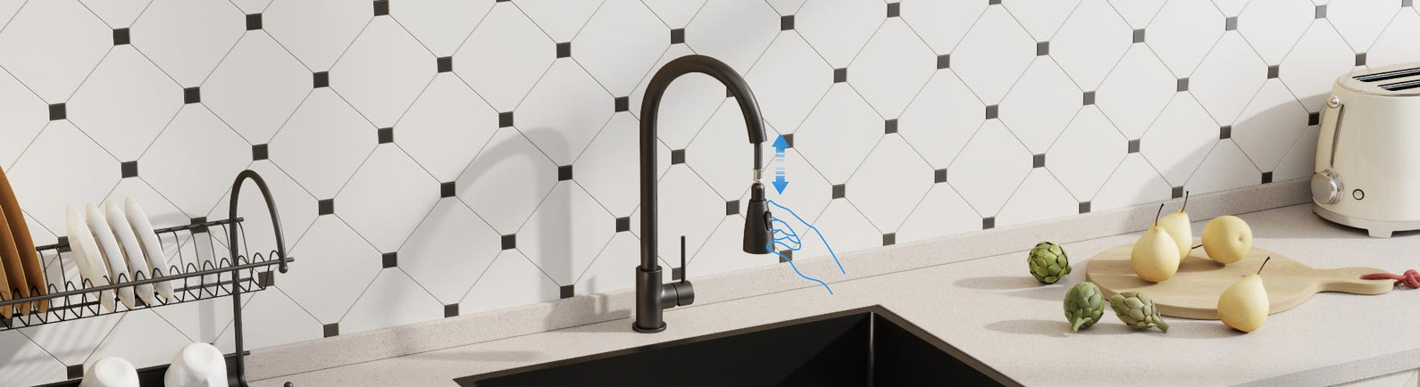 matt black pull out sink mixer tap