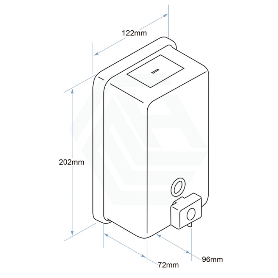 1.2L Tank Type Vertical Liquid Soap Dispenser Satin Stainless Steel Push-In Valve Surface Mounted