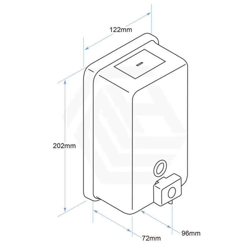 1.2L Tank Type Vertical Liquid Soap Dispenser Satin Stainless Steel Push-In Valve Surface Mounted