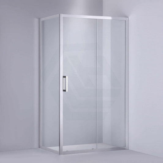 1040-1750X1900Mm L Shape Shower Screen Sliding Door Chrome Semi-Frameless 6Mm Glass With Return