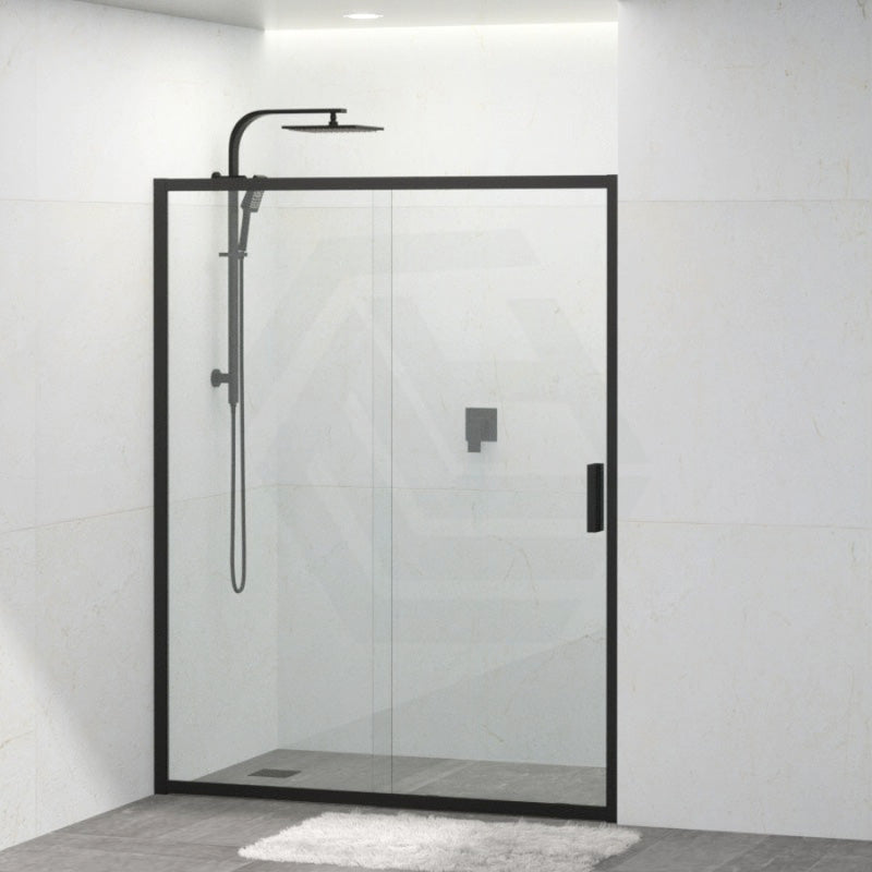 Shower Screen Semi-frameless Sliding Wall To Wall Black